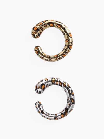 Серьги каффы «Леопард», набор 2 шт. цветные