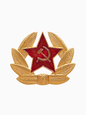 Значок "Кокарда" Советской армии, красный в золоте (10 шт)