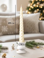 Набор свечей новогодних «Ель», 1.9×1.9×20 см, 2 шт., белый с золотом - Фото 2