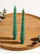 Набор свечей новогодних «Ель», 1.9×1.9×20 см, 2 шт., морская волна с золотом - Фото 1