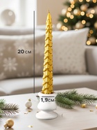 Набор свечей новогодних «Ель», 1.9×1.9×20 см, 2 шт., золото - Фото 2