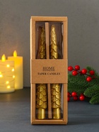 Набор свечей новогодних «Ель», 1.9×1.9×20 см, 2 шт., золото - Фото 6