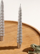 Набор свечей новогодних «Ель», 1.9×1.9×20 см, 2 шт., серебро - Фото 2