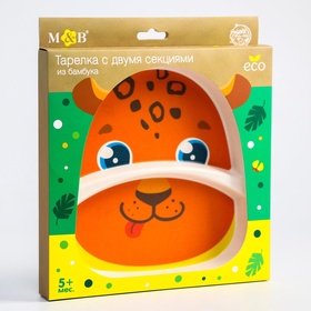 {{photo.Alt || photo.Description || 'УЦЕНКА Тарелка детская из бамбука M&amp;B «Леопард», 2 секции'}}