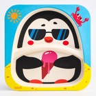 Тарелка детская из бамбука M&B «Пингвин», 2 секции - Фото 2