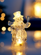 Световая фигура «Снеговик», 13 см, 1 LED, от батареек LR44×3, свечение тёплое белое - Фото 1