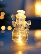 Световая фигура «Снеговик», 13 см, 1 LED, от батареек LR44×3, свечение тёплое белое - Фото 2