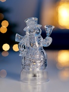 Световая фигура «Снеговик», 13 см, 1 LED, от батареек LR44×3, свечение тёплое белое - Фото 3