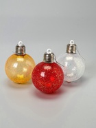 Набор ёлочных шаров «Ледяное сияние», 8 см, 1 LED, от батареек LR44×3, свечение тёплое белое - Фото 6