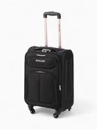 Чемодан на колёсах Royalbag маленький 46 л (S), на молнии, с увеличением, кодовый замок, 4 колеса, чёрный - Фото 2