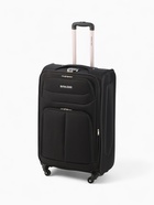 Чемодан на колёсах Royalbag большой 104 л (L), на молнии, с увеличением, кодовый замок, 4 колеса, чёрный - Фото 2