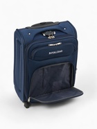 Чемодан на колёсах Royalbag маленький 46 л (S), на молнии, с увеличением, кодовый замок, 4 колеса, синий - Фото 11