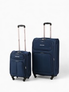 Чемодан на колёсах Royalbag маленький 46 л (S), на молнии, с увеличением, кодовый замок, 4 колеса, синий - Фото 12