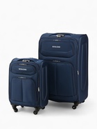 Чемодан на колёсах Royalbag маленький 46 л (S), на молнии, с увеличением, кодовый замок, 4 колеса, синий - Фото 13