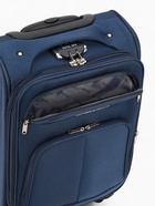 Чемодан на колёсах Royalbag маленький 46 л (S), на молнии, с увеличением, кодовый замок, 4 колеса, синий - Фото 10