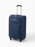 Чемодан на колёсах Royalbag большой 104 л (L), на молнии, с увеличением, кодовый замок, 4 колеса, синий - Фото 2