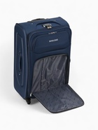 Чемодан на колёсах Royalbag большой 104 л (L), на молнии, с увеличением, кодовый замок, 4 колеса, синий - Фото 12