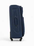 Чемодан на колёсах Royalbag большой 104 л (L), на молнии, с увеличением, кодовый замок, 4 колеса, синий - Фото 6