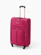 Чемодан на колёсах Royalbag большой 104 л (L), на молнии, с увеличением, кодовый замок, 4 колеса, розовый - Фото 2