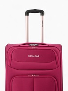 Чемодан на колёсах Royalbag большой 104 л (L), на молнии, с увеличением, кодовый замок, 4 колеса, розовый - Фото 7