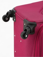 Чемодан на колёсах Royalbag большой 104 л (L), на молнии, с увеличением, кодовый замок, 4 колеса, розовый - Фото 9