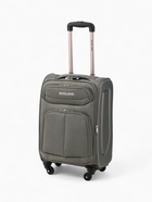 Чемодан на колёсах Royalbag маленький 46 л (S), на молнии, с увеличением, кодовый замок, 4 колеса, серый - Фото 2