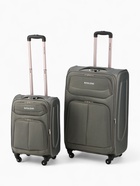 Чемодан на колёсах Royalbag маленький 46 л (S), на молнии, с увеличением, кодовый замок, 4 колеса, серый 10872103 - фото 16595761