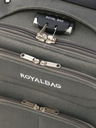 Чемодан на колёсах Royalbag маленький 46 л (S), на молнии, с увеличением, кодовый замок, 4 колеса, серый - Фото 9
