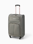 Чемодан на колёсах Royalbag большой 104 л (L), на молнии, с увеличением, кодовый замок, 4 колеса, серый - фото 46381990