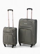 Чемодан на колёсах Royalbag большой 104 л (L), на молнии, с увеличением, кодовый замок, 4 колеса, серый 10872105 - фото 16595774