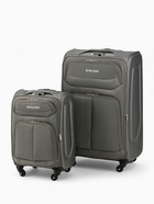 Чемодан на колёсах Royalbag большой 104 л (L), на молнии, с увеличением, кодовый замок, 4 колеса, серый - Фото 14