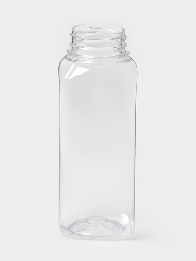 Бутылка одноразовая «Квадратная», пластик ПЭТ, 300 мл, горло 0.38 см, прозрачная