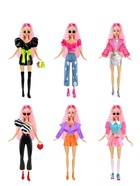 УЦЕНКА Магнитная игра «Стильная коллекция», 3 куклы, 88 элементов одежды 10901447