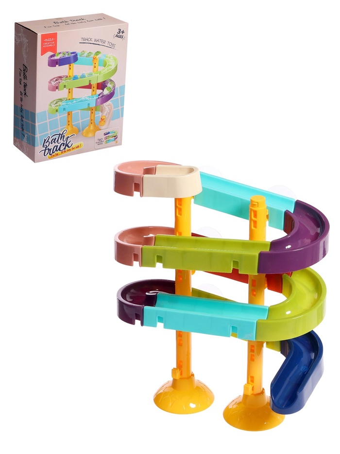 УЦЕНКА (нет 1 игрушки, помята упаковка) Трек для игры в ванной «Утиный аквапарк», на присосках - Фото 1