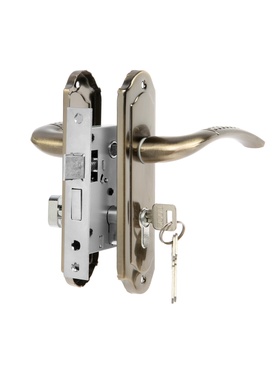 УЦЕНКА Замок врезной LOCKLAND Rd=001, с ручкой, 3 ключа, цвет бронза 10901274