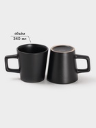 УЦЕНКА Набор посуды Доляна «Гранит», 23 предмета: 5 тарелок 26 см, 6 тарелок 20 см, 6 салатников 14.5 см, 6 кружек, керамика, чёрный - Фото 5