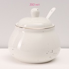 УЦЕНКА Сервиз чайный Доляна «Млечный путь», 15 предметов: 6 чашек 220 мл, 6 блюдец d=13.5 см, молочник 300 мл, сахарница 350 мл, чайник 1 л, фарфор, белый - Фото 8