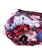 Мешок для обуви deVENTE на шнурке, с сеткой, принтом, размер 47×1×40 см, чёрный/розовый - Фото 4