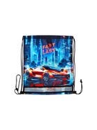 Мешок для обуви deVENTE на шнурке, с сеткой, принтом, размер 47×1×40 см, голубой/оранжевый - Фото 2