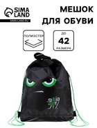 Мешок для обуви deVENTE, для школы и спорта, 43×1×38 см, чёрный - Фото 1