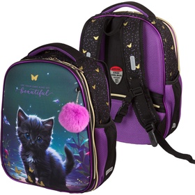 Рюкзак каркасный 38х29х17 см, deVENTE Choice Lite 17L Beautiful Cat, + брелок, для девочки