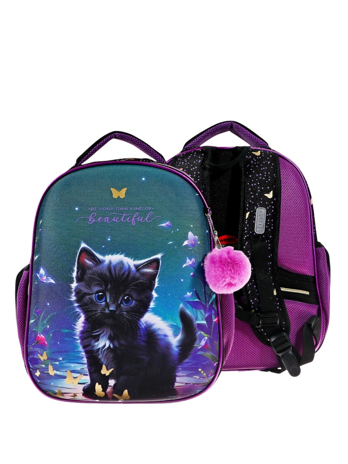 Рюкзак каркасный 38х29х17 см, deVENTE Choice Lite 17L Beautiful Cat, + брелок, для девочки - Фото 1