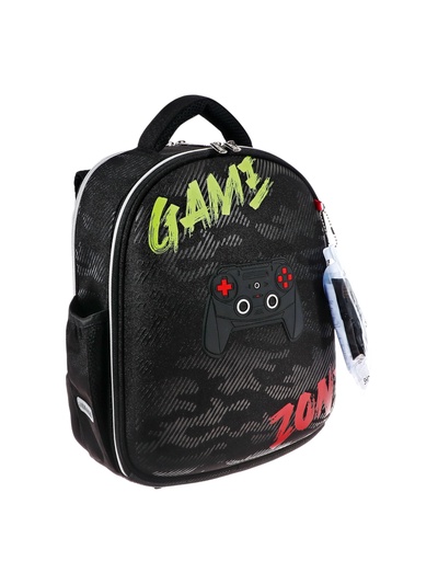 Рюкзак каркасный 35×27×13 см, deVENTE Junior 14L Gamer, + брелок, для мальчика