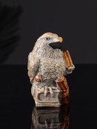 Фигурка гипс «Ворон с книгами», 8 см, серый с бронзой  (артикул 10896088)  большой выбор товаров оптом и в розницу по низким ценам с доставкой