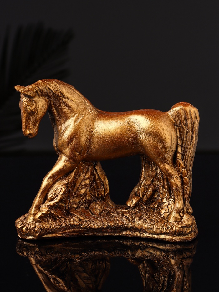 Фигурка гипс «Конь Граф», 11×13×5 см, бронза - Фото 1