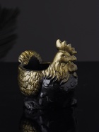 Фигурное кашпо для цветов «Курица», 64 мл, 10×9×6 см, гипс, цвет чёрное золото 10896114 - фото 319873237