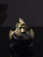 Фигурное кашпо для цветов «Курица», 64 мл, 10×9×6 см, гипс, цвет чёрное золото 10896114 - фото 319873238