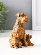 Фигурка гипс «Терьер с щенками», 10×7×7.5 см, под бронзу - фото 51810651