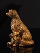 Фигурка гипс «Лабрадор с щенками», 10×7 см, под бронзу - фото 47221408