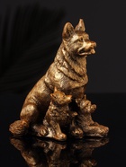 Фигурка гипс «Овчарка с щенками», 10×7 см, бронза - Фото 2